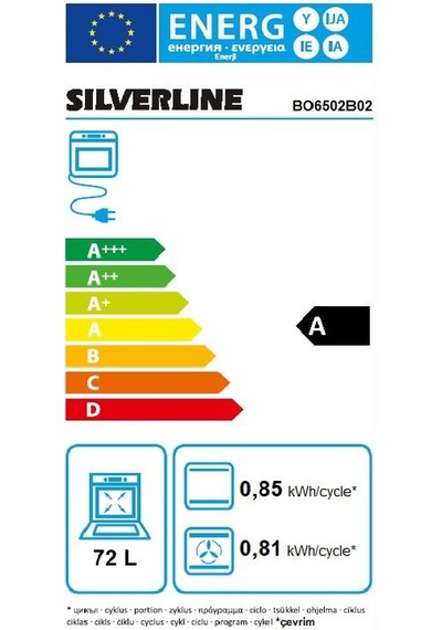 Silverline BO6502B02 72 LT Ankastre Fırın Siyah