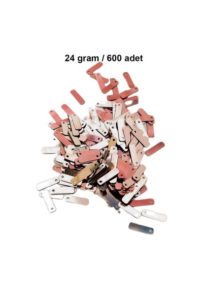 Açık Kırmızı 15 X 5 Mm Dantel Oya Yazma Halhal Abiye Lazer Kesim Pul 600 Adet / 24 Gram