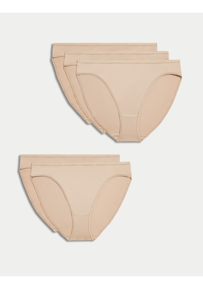 Marks & Spencer 5'li Dikişsiz High Leg Külot Seti T61004100 Bej