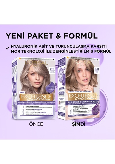 L Oréal Paris Excellence Cool Creme 8.11 Ekstra Küllü Sarı Saç Boyası