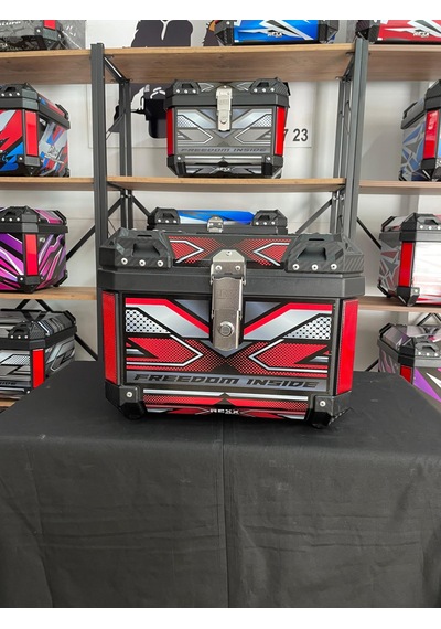 Rexx 45 Litre Motosiklet Arka Çanta Adventure Kırmızı