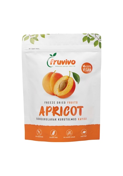 Fruvivo 3'lü Freeze Dry Paket - Kayısı + Mango + Şeftali - Dondurularak Kurutulmuş Meyve Cipsi Şeker İlavesiz %100 Doğal Vegan 65 G