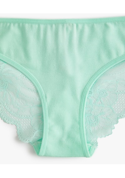 Koton Brief Dantelli Külot Fitilli Pamuklu Yeşil 4slk30108mk Yeşil