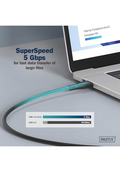 Usb-c - Usb-c 2m, Usb 3.2 Gen1, 5g, 4k, 100w, Siyah