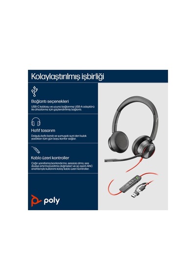 Poly Bw 8225 Stereo Usb-c Hs +usb-c/a 8x223aa