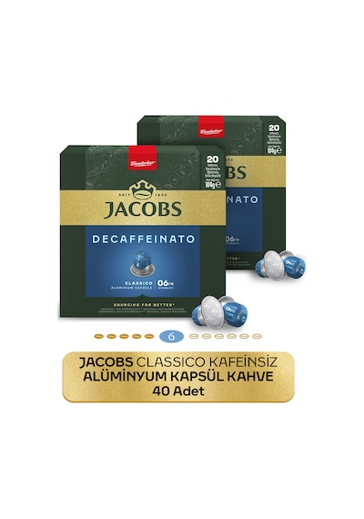 Jacobs Classico Kafeinsiz Nespresso Uyumlu Alüminyum Kapsül Kahve 40 Kapsül Kapsül Kahve