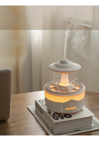 350 Ml Hava Nemlendirici Buhar Makinesi Aroma Difüzörü Ufo Yağmur Efekt Kumandalı Nemlendirici