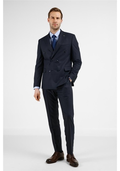 İmza Lacivert Kırlangıç Yaka 6 Drop Slim Fit Takım Elbise 1001255172 Lacivert