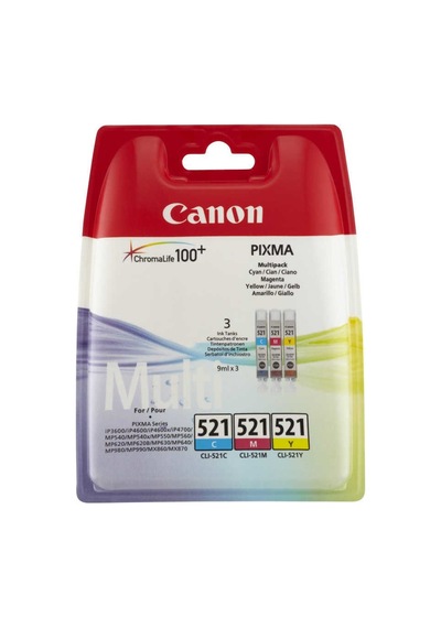 Canon Clı - 521cmy Renkli 3'lü  Mürekkep Kartuş Multipack 2934b010