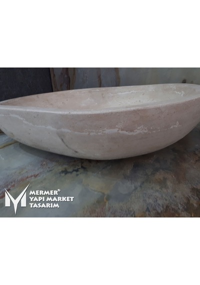 Traverten Oval Dikdörtgen Lavabo