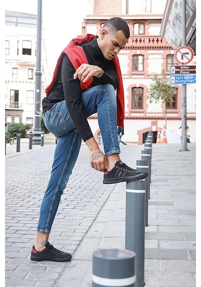 Jump 26611 Ayakkabı Siyah - Kırmızı - Gri