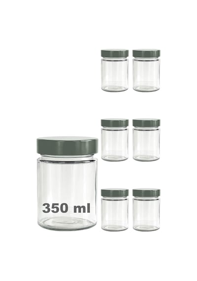Afracam 350 Ml Kavanoz Metal Derin Kapaklı 350 Cc Şeffaf Reçel, Marmelat Cam Kavanoz Deep 6 Adet Gümüş Kapak Diğer