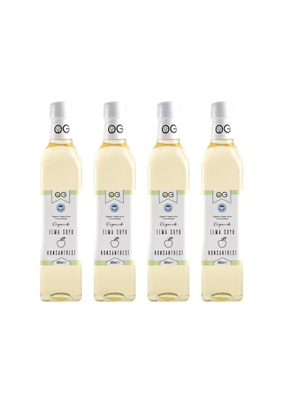 OG natural Organik Sertifikalı Elma Suyu Konsantresi +6 Ay Bebek Ek Gıda Tatlandırıcısı 4 x 500 ML