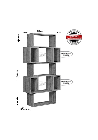 Pasifichome Box Raflı Kutulu Kitaplık Açık Meşe / Çalışma Odası Kitaplık