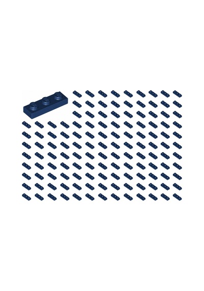 Yedek Parçalar: Plate 1x3: 100 Adet 1x3 Plate Parts Plaka Parçası Lacivert - Dark Blue Plate 3623