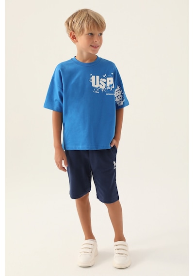 U.S. Polo Assn. Lisanslı Authentic Cobalt Erkek Çocuk Bermuda Takım 5274-43256 Cobalt
