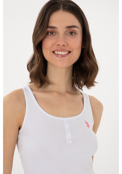 U.S. Polo Assn. Kadın Beyaz Kolsuz Bisiklet Yaka Basic Tişört 50300895-VR013 U.S. Polo Assn. Kadın Beyaz Kolsuz Bisiklet Yaka Basic Tişört 50300895-VR013