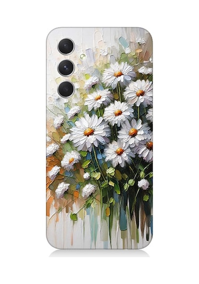 Samsung Galaxy A54 Uyumlu Papatya Buketi Desenli Silikon Kılıf