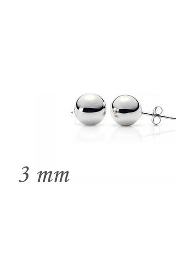 Gümüş Top Küpe - 3 Mm Gold - Rose Gold