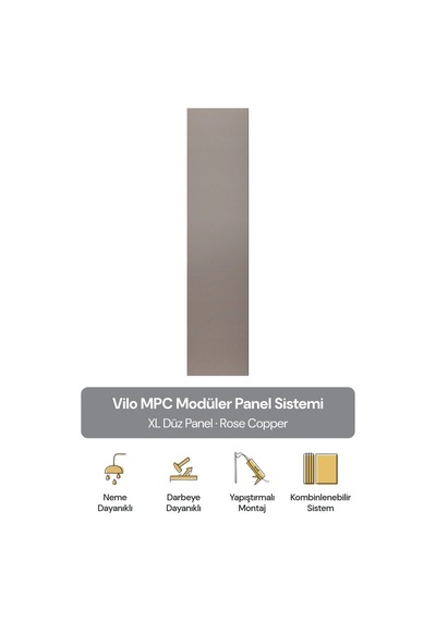 Vilo Mpc Xl Düz Duvar Paneli Rose Copper 265cm Yapıştırmalı Montaj - Neme Ve Darbeye Dayanıklı