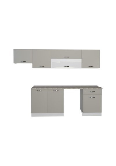 Decoraktiv Elite 280y Mdf Hazır Mutfak Dolabı - Tezgah Dahil - Kumtaşı Kum Beji