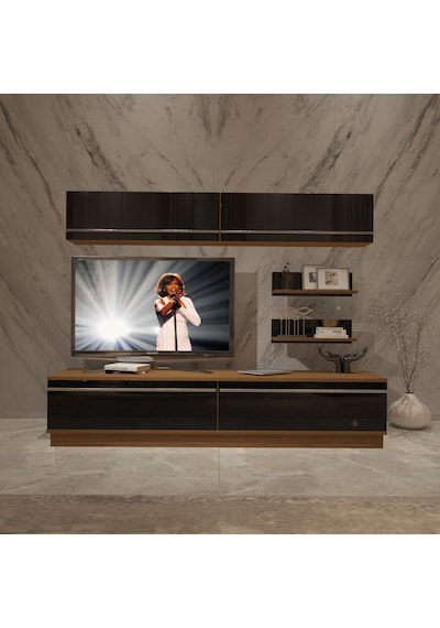 Decoraktiv Eko 5b Mdf Std Tv Ünitesi Tv Sehpası Ceviz - Siyah