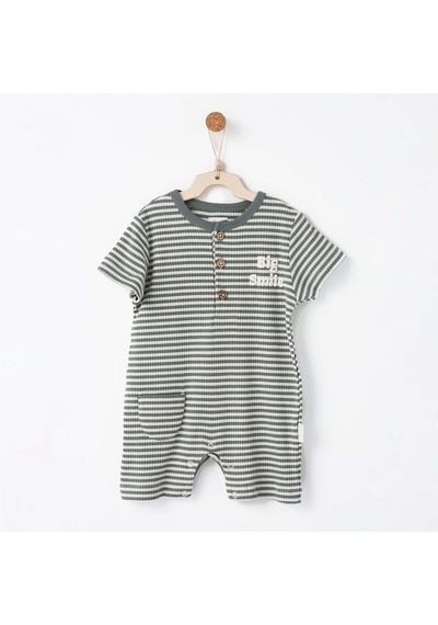 Andywawa Bebek Tulum Romper Bamboo Strıped Anw-ac26671 Haki