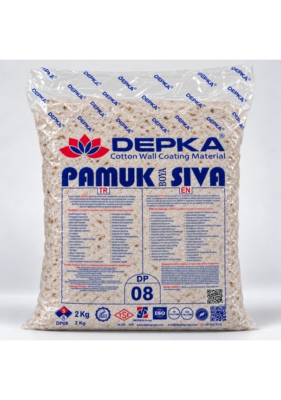 Depka Pamuk Sıva Dp08 2 Kg 7-8 M² İpek Sıva Alternatifi Isı Ve Ses Yalıtımlı Dekoratif Sıva