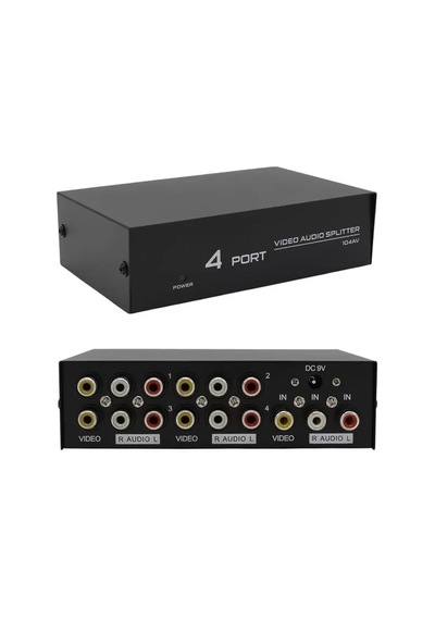 Hubrendy Sh Powermaster Av-104 4 Port Av Cvbs Rca Video Audio Splitter Çoğaltıcı Dağıtıcı 0