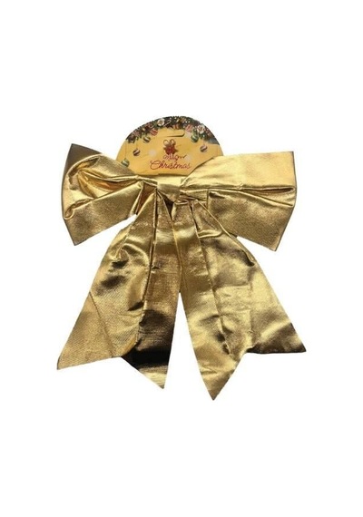 30 Cm Yılbaşı Fiyonk Saten Parlak Gold Ağaç Dekoru Dekoratif Fiyonk Diğer