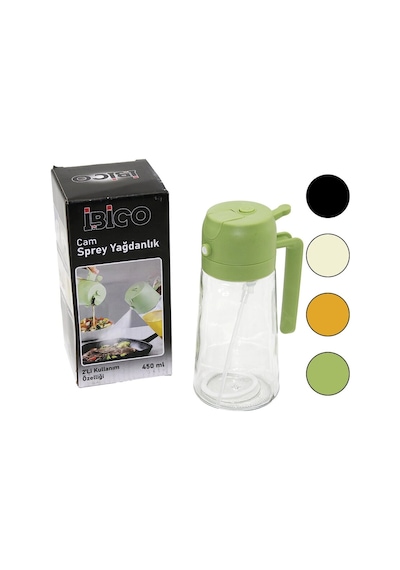2in1 Spreyli Akıtmalı Cam Yağdanlık 450ml Kilitli Kapaklı Sürahi Modeli Diğer