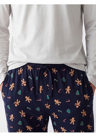 LC Waikiki Lc Waıkıkı Lacivert Yılbaşı Temalı Erkek Pijama Alt