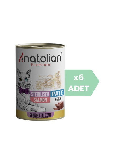 Anatolian Premium Sterilised Salmon Pate Kısırlaştırılmış Ezme Kedi Konservesi 6 x 400 G