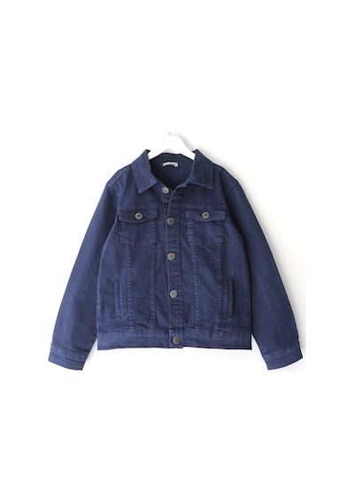 Dobakids Erkek Çocuk Cep Detaylı Denim Kot Jean Ceket 5-15 Yaş Lacivert Lacivert