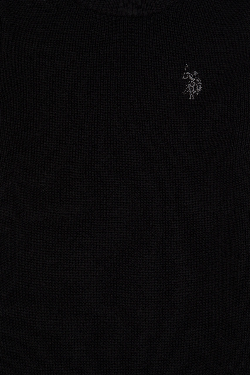 U.S. Polo Assn. Kız Çocuk Siyah Bisiklet Yaka Basic Kazak 50316842-VR046
