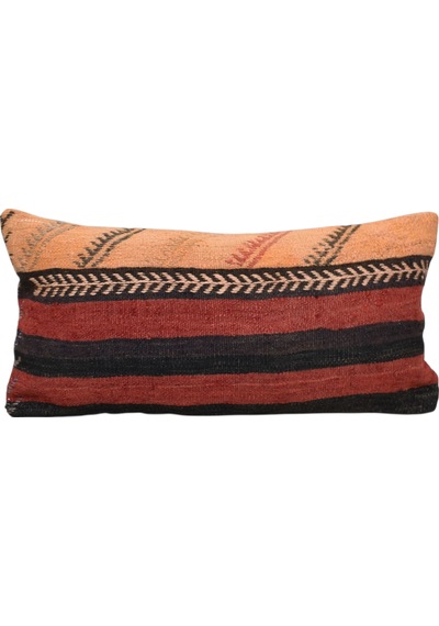 Zehra Abla Halı Yeni El Dokuma Dekoratif Lumbar Kilim Kırlent Yastık Kılıfı 6190