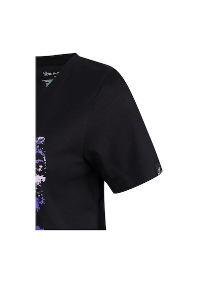 2as Alone Baskılı V Yaka Kadın T-shirt 405 Siyah