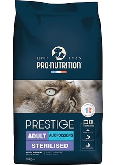 Pro Nutrition Prestige Sterilised Somonlu ve Morina Balıklı Kısırlaştırılmış Yetişkin Kedi Maması 10 KG