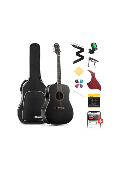 Donner Dag-1cb Dreadnought Akustik Gitar Seti Siyah