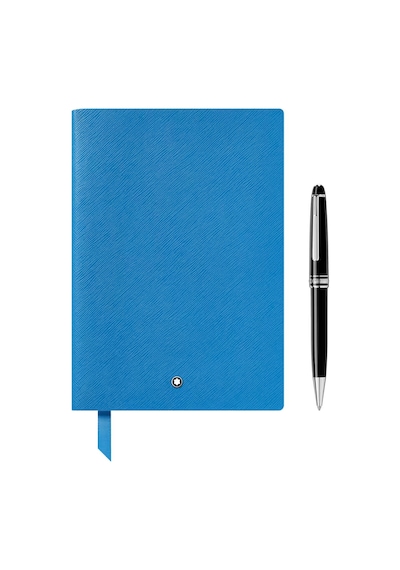 Montblanc Meisterstück Classique Platin Tükenmez Ve Defter Hediye Mavi