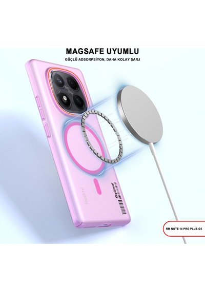 Redmi Note 14 Pro Plus 5g Magsafe Uyumlu Mat Sert Klein Kılıf Pembe