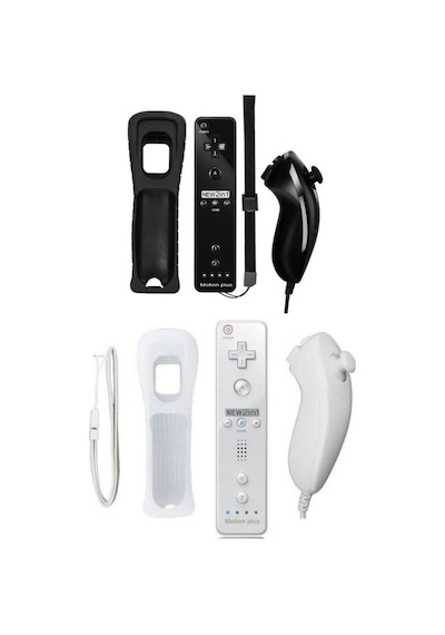 Nintendo Wii 2in1 Motion Plus Remote Kontroller + Nunchuk Kontroller Set Siyah