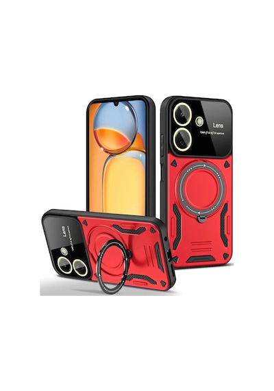 Redmi 13c Kılıf Joy Lens Standlı Kapak - Kırmızı İtdark39014