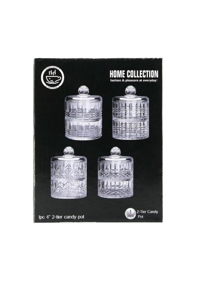 Home Collectıon Sdg1009b Chester Cam Kapaklı Şekerlik Ve Lokumluk 2 Katlı - 12'li Paket Diğer