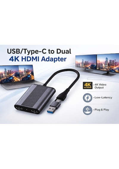 Usb-c Hdmı Adaptörü, Notebook Ta 2 Harici Monitöre Toplam 3 Ayrı Görüntü Alma 4k Video Çıkışı, Laptop Ve Pc İle Uyumlu, Yüksek Hızlı Ve Düşük Gecikmeli, Plug & Play Zr1268 Usb-c Hdmı Adaptörü, Notebook Ta 2 Harici Monitöre Toplam 3 Ayrı Görüntü Alma 4k Video Çıkışı, Laptop Ve Pc İle Uyumlu, Yüksek Hızlı Ve Düşük Gecikmeli, Plug & Play Zr1268