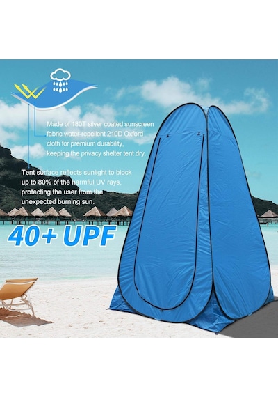 Valkyrie Kamp Outdoor Wc Duş Giyinme Çadırı İç Astarlı 190x120x120 Fotoğraf Prova Kabini Mavi