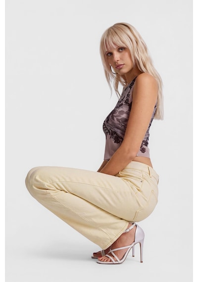 Bluew White Kadın Ekru Straight Fit Pamuk Jean Pantolon 24
