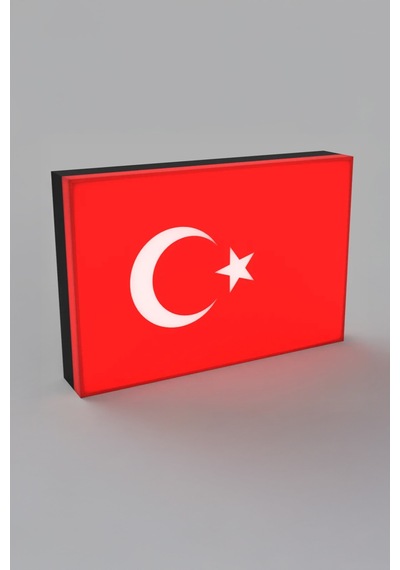 Türk Bayrağı Ay Yıldız Dekoratif Aydınlatma Led Gece Lambası Çok Renkli