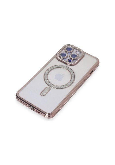 Apple İphone Uyumlu 15 Pro Max Kılıf Joke Simli Magneticsafe Kılıf - Pembe Çok Renkli