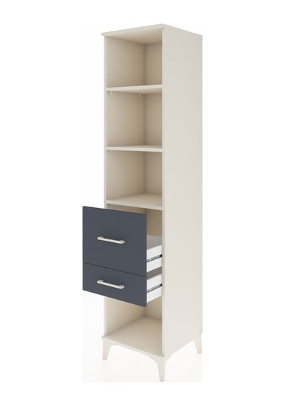 Hyperion Dolap 3 Raflı 2 Çekmeceli 44x44x195 Aytaşı-antrasit Aytaşı
